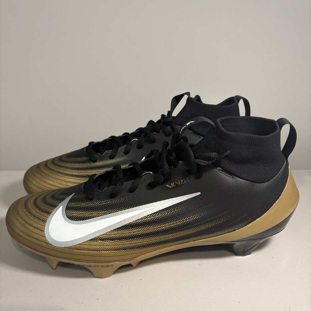 Nike Zoom Air Vapor Pro 1 Black & Gold Football Cleats Men's FB3298 003 SZ 11.5